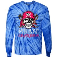 Pirate Grandma Halloween Skull Pirate Costume Family Tie-Dye Long Sleeve Shirt