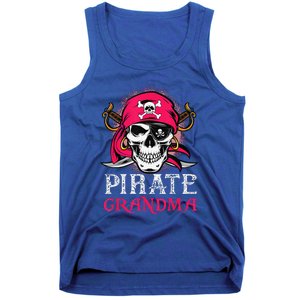 Pirate Grandma Halloween Skull Pirate Costume Family Tank Top