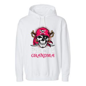 Pirate Grandma Halloween Skull Pirate Costume Family Garment-Dyed Fleece Hoodie