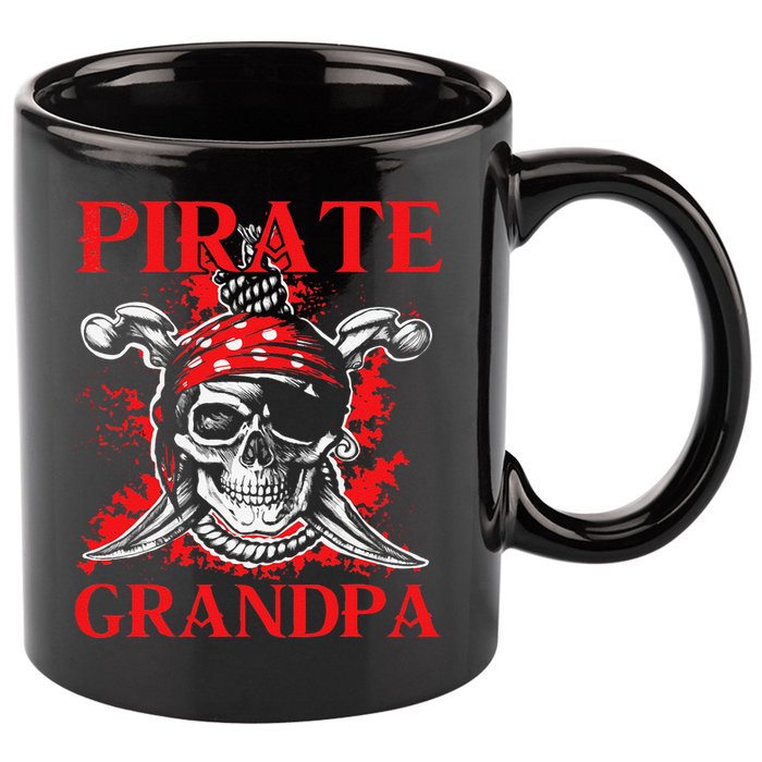 Pirate Grandpa Happy Father Day Matching Family Pirate Lover 11oz C Handle Ceramic Mug