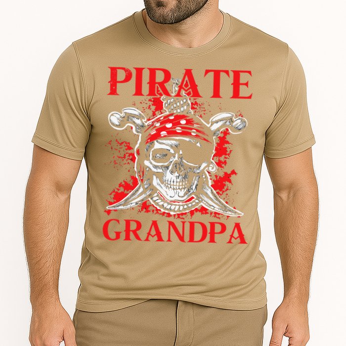Pirate Grandpa Happy Father Day Matching Family Pirate Lover Cooling Performance Crew T-Shirt