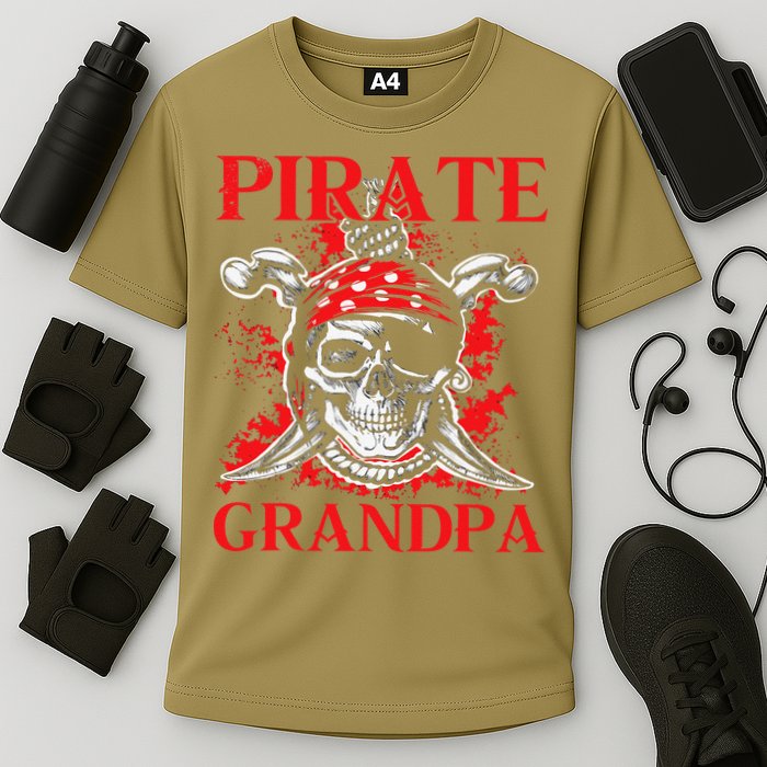 Pirate Grandpa Happy Father Day Matching Family Pirate Lover Cooling Performance Crew T-Shirt