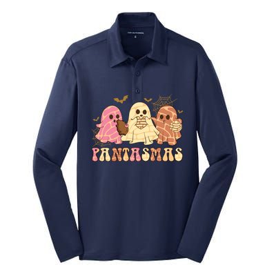 Pantasmas Ghost Halloween Pan Dulce Mexican Pan Tasmas Silk Touch Performance Long Sleeve Polo