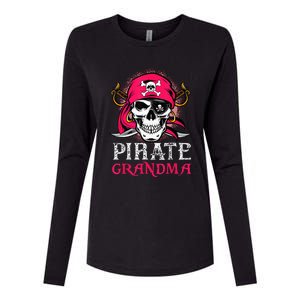 Pirate Grandma Halloween Skull Pirate Costume Family Womens Cotton Relaxed Long Sleeve T-Shirt