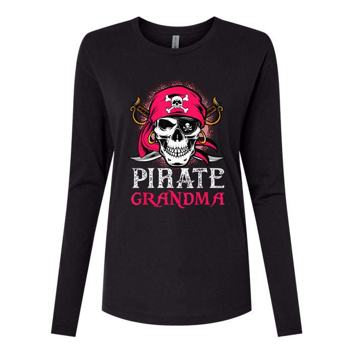 Pirate Grandma Halloween Skull Pirate Costume Family Womens Cotton Relaxed Long Sleeve T-Shirt