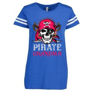 Pirate Grandma Halloween Skull Pirate Costume Family Enza Ladies Jersey Football T-Shirt