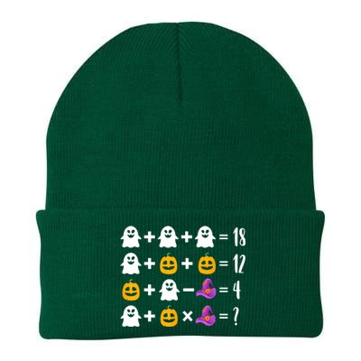 Pumpkin Ghost Halloween Order Operations Quiz Math Teacher Knit Cap Winter Beanie