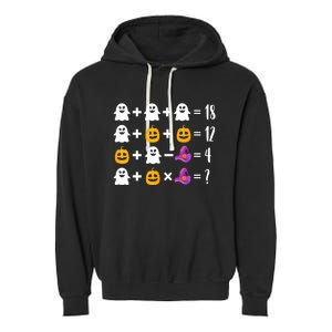 Pumpkin Ghost Halloween Order Operations Quiz Math Teacher Garment-Dyed Fleece Hoodie