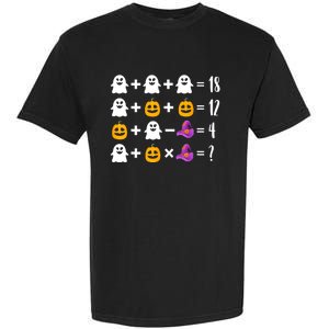 Pumpkin Ghost Halloween Order Operations Quiz Math Teacher Garment-Dyed Heavyweight T-Shirt