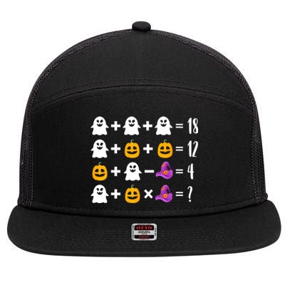 Pumpkin Ghost Halloween Order Operations Quiz Math Teacher 7 Panel Mesh Trucker Snapback Hat