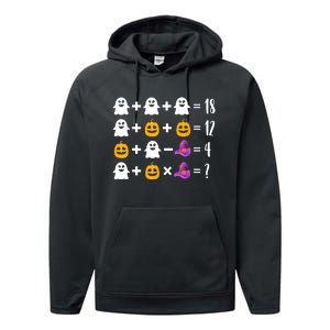 Pumpkin Ghost Halloween Order Operations Quiz Math Teacher Performance Fleece Hoodie