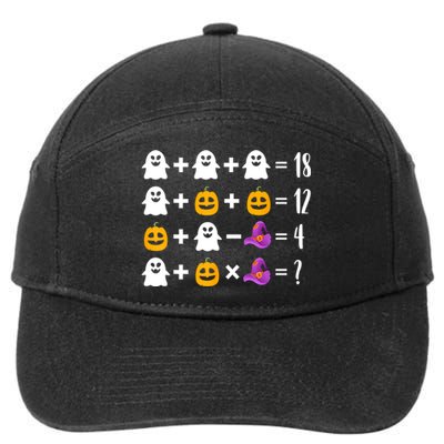 Pumpkin Ghost Halloween Order Operations Quiz Math Teacher 7-Panel Snapback Hat