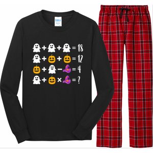 Pumpkin Ghost Halloween Order Operations Quiz Math Teacher Long Sleeve Pajama Set