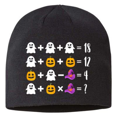 Pumpkin Ghost Halloween Order Operations Quiz Math Teacher Sustainable Beanie