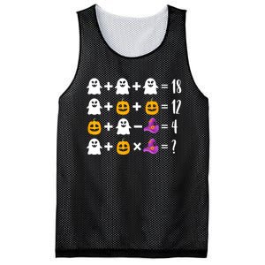 Pumpkin Ghost Halloween Order Operations Quiz Math Teacher Mesh Reversible Basketball Jersey Tank