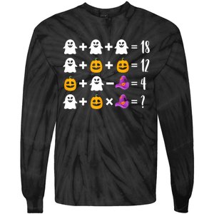 Pumpkin Ghost Halloween Order Operations Quiz Math Teacher Tie-Dye Long Sleeve Shirt