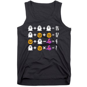 Pumpkin Ghost Halloween Order Operations Quiz Math Teacher Tank Top