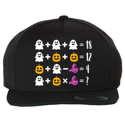 Pumpkin Ghost Halloween Order Operations Quiz Math Teacher Wool Snapback Cap