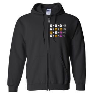 Pumpkin Ghost Halloween Order Operations Quiz Math Teacher Full Zip Hoodie