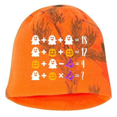 Pumpkin Ghost Halloween Order Operations Quiz Math Teacher Kati - Camo Knit Beanie