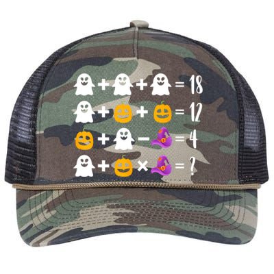 Pumpkin Ghost Halloween Order Operations Quiz Math Teacher Retro Rope Trucker Hat Cap