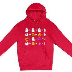 Pumpkin Ghost Halloween Order Operations Quiz Math Teacher Premium Pullover Hoodie