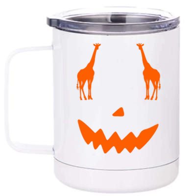 Pumpkin Giraffe Halloween 12 oz Stainless Steel Tumbler Cup