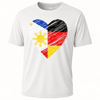 Philippines Germany Heart German Flag Filipino Flag Love Cooling Performance Crew T-Shirt