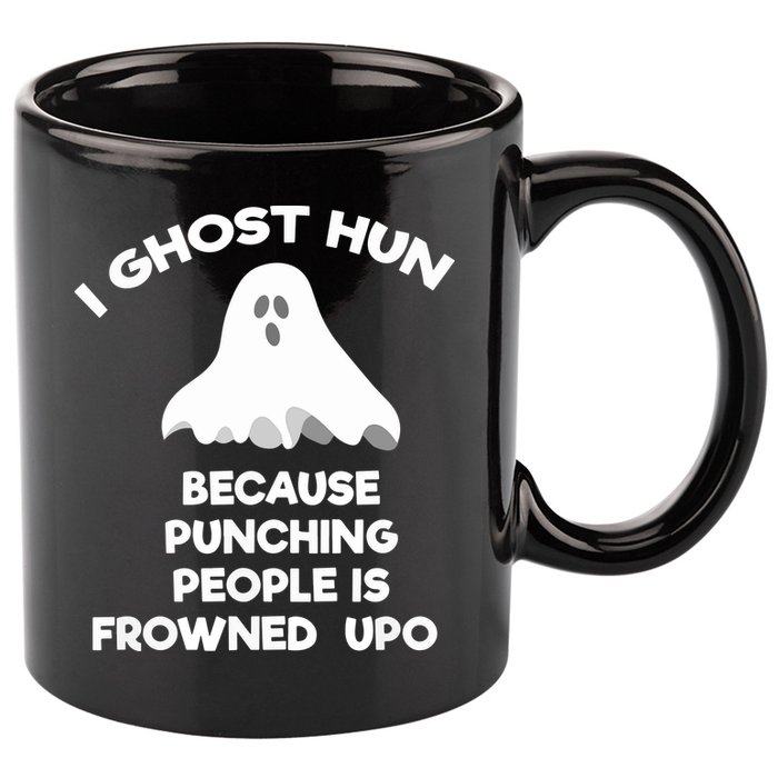 Paranormal Ghost Hunting Send Aaron In Alone Halloween 11oz C Handle Ceramic Mug