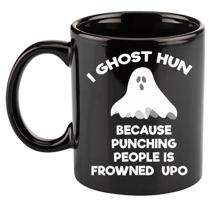 Paranormal Ghost Hunting Send Aaron In Alone Halloween 11oz C Handle Ceramic Mug