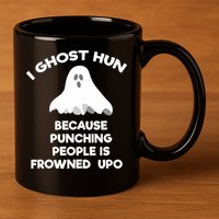 Paranormal Ghost Hunting Send Aaron In Alone Halloween 11oz C Handle Ceramic Mug
