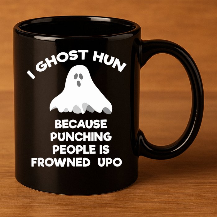 Paranormal Ghost Hunting Send Aaron In Alone Halloween 11oz C Handle Ceramic Mug