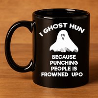 Paranormal Ghost Hunting Send Aaron In Alone Halloween 11oz C Handle Ceramic Mug