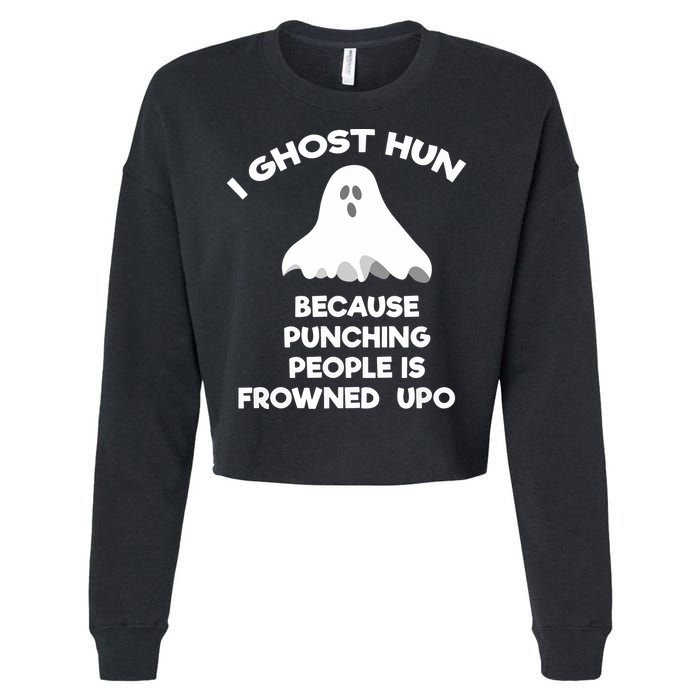 Paranormal Ghost Hunting Send Aaron In Alone Halloween Cropped Pullover Crew