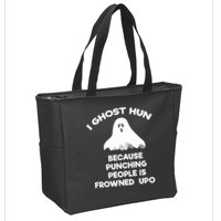 Paranormal Ghost Hunting Send Aaron In Alone Halloween Zip Tote Bag