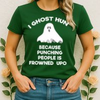 Paranormal Ghost Hunting Send Aaron In Alone Halloween Womens T-Shirt