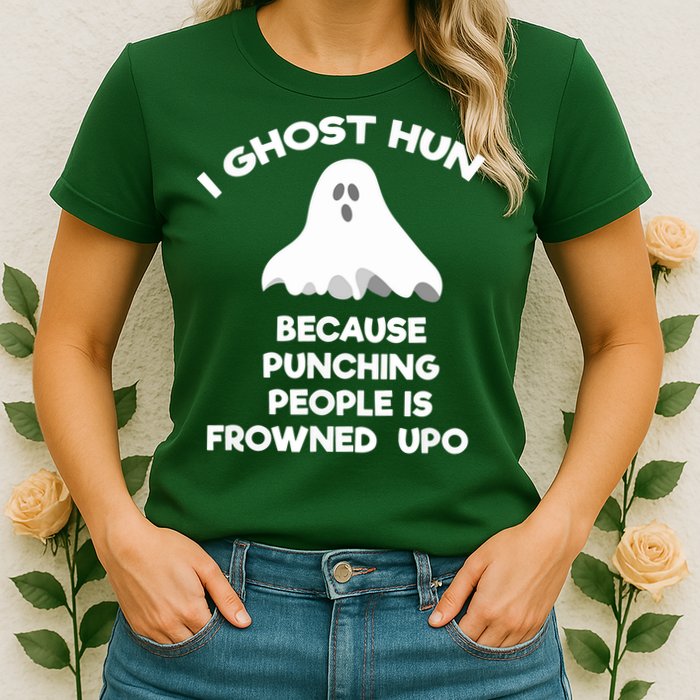 Paranormal Ghost Hunting Send Aaron In Alone Halloween Womens T-Shirt