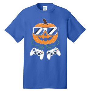 Pumpkin Gamer Halloween Video Game Gaming Controller Funny Gift Tall T-Shirt