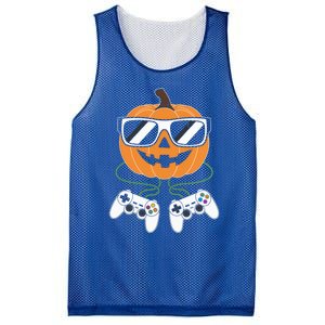 Pumpkin Gamer Halloween Video Game Gaming Controller Funny Gift Mesh Reversible Basketball Jersey Tank