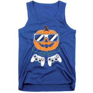 Pumpkin Gamer Halloween Video Game Gaming Controller Funny Gift Tank Top