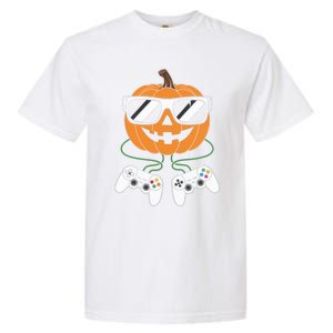 Pumpkin Gamer Halloween Video Game Gaming Controller Funny Gift Garment-Dyed Heavyweight T-Shirt