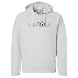 Photographer Gift Idea Heartbeat Photography Camera Performance Fleece Hoodie