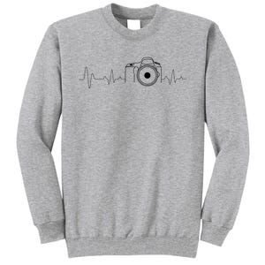 Photographer Gift Idea Heartbeat Photography Camera Tall Sweatshirt