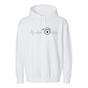 Photographer Gift Idea Heartbeat Photography Camera Garment-Dyed Fleece Hoodie