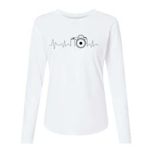 Photographer Gift Idea Heartbeat Photography Camera Womens Cotton Relaxed Long Sleeve T-Shirt