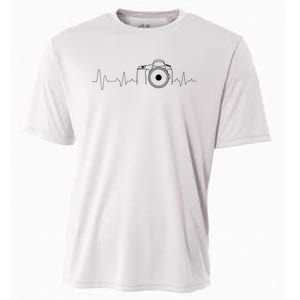 Photographer Gift Idea Heartbeat Photography Camera Cooling Performance Crew T-Shirt