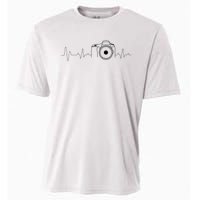 Photographer Gift Idea Heartbeat Photography Camera Cooling Performance Crew T-Shirt