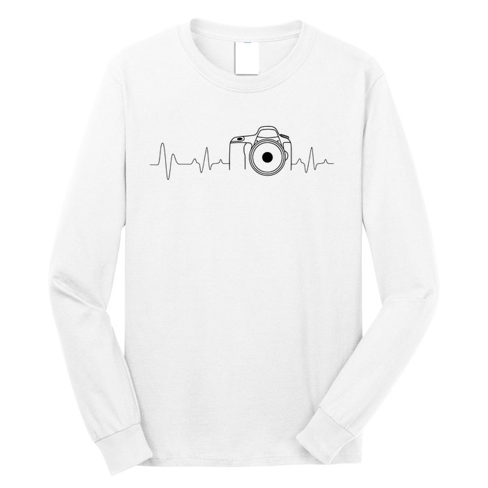 Photographer Gift Idea Heartbeat Photography Camera Long Sleeve Shirt