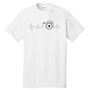 Photographer Gift Idea Heartbeat Photography Camera Tall T-Shirt