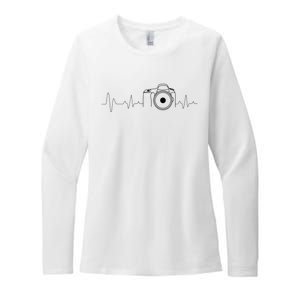 Photographer Gift Idea Heartbeat Photography Camera Womens CVC Long Sleeve Shirt